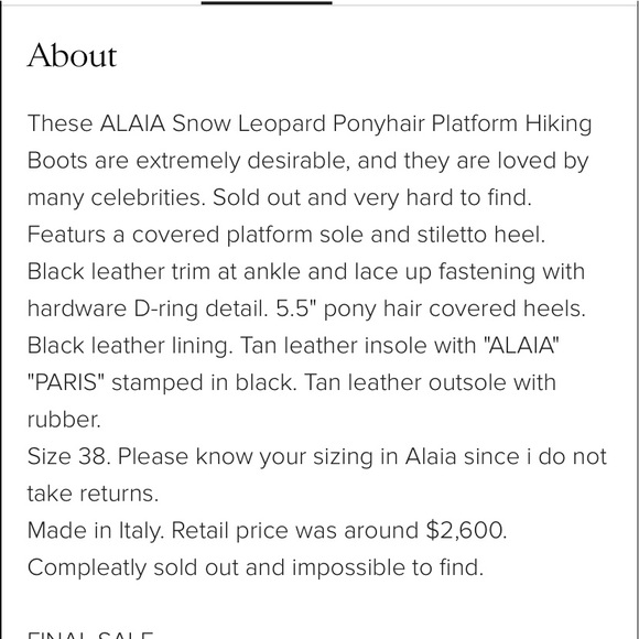 Alaia snow leopard booties size 38 - Picture 4 of 5